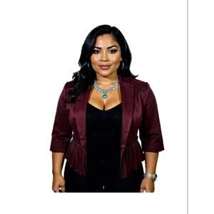 Torrid Women's Maroon Purple 3/4 sleeve Blazer sz 0 or Large Academia Work